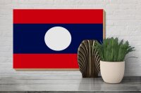 Holzschild Flagge Laos 30x20cm Flag of Laos