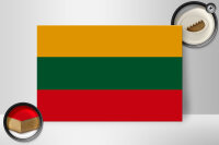 Holzschild Flagge Litauens 30x20cm Flag of Lithuania