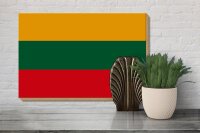 Holzschild Flagge Litauens 30x20cm Flag of Lithuania
