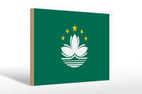 Holzschild Flagge Macaus 30x20cm Flag of Macau