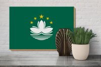 Holzschild Flagge Macaus 30x20cm Flag of Macau
