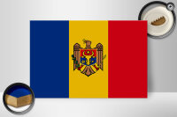 Holzschild Flagge Moldau 30x20cm Flag of Moldova