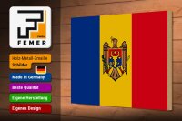 Holzschild Flagge Moldau 30x20cm Flag of Moldova