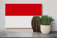 Holzschild Flagge Monacos 30x20cm Flag of Monaco