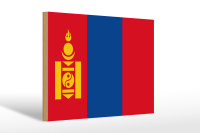 Holzschild Flagge Mongolei 30x20cm Flag of Mongolia