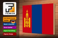 Holzschild Flagge Mongolei 30x20cm Flag of Mongolia