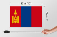 Holzschild Flagge Mongolei 30x20cm Flag of Mongolia