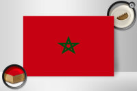 Holzschild Flagge Marokkos 30x20cm Flag of Morocco