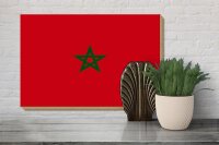 Holzschild Flagge Marokkos 30x20cm Flag of Morocco