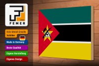 Holzschild Flagge Mosambiks 30x20cm Flag of Mozambique