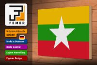 Holzschild Flagge Myanmars 30x20cm Flag of Myanmar