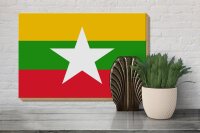 Holzschild Flagge Myanmars 30x20cm Flag of Myanmar