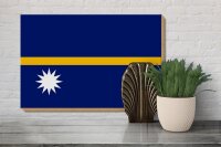 Holzschild Flagge Naurus 30x20cm Flag of Nauru