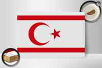 Holzschild Flagge Nordzypern 30x20cm Flag Northern Cyprus