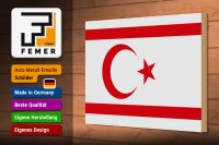 Holzschild Flagge Nordzypern 30x20cm Flag Northern Cyprus