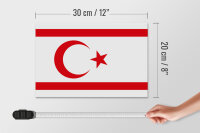 Holzschild Flagge Nordzypern 30x20cm Flag Northern Cyprus