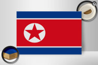 Holzschild Flagge Nordkoreas 30x20cm Flag of North Korea