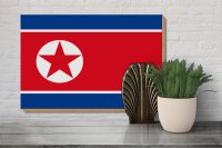 Holzschild Flagge Nordkoreas 30x20cm Flag of North Korea