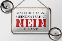 Blechschild Spruch 18x12cm meine Katze hat nein gesagt