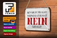 Blechschild Spruch 18x12cm meine Katze hat nein gesagt