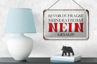 Blechschild Spruch 18x12cm meine Katze hat nein gesagt
