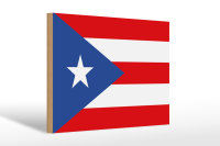 Holzschild Flagge Puerto Ricos 30x20cm Flag of Puerto Rico