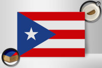 Holzschild Flagge Puerto Ricos 30x20cm Flag of Puerto Rico