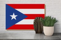 Holzschild Flagge Puerto Ricos 30x20cm Flag of Puerto Rico