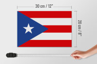 Holzschild Flagge Puerto Ricos 30x20cm Flag of Puerto Rico