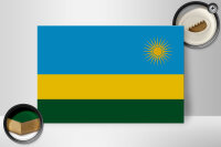 Holzschild Flagge Ruandas 30x20cm Flag of Rwanda