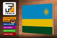 Holzschild Flagge Ruandas 30x20cm Flag of Rwanda