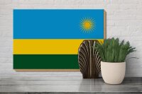 Holzschild Flagge Ruandas 30x20cm Flag of Rwanda