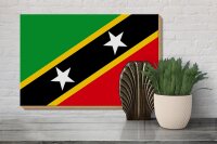 Holzschild Flagge St. Kitts und Nevis 30x20cm Saint Kitts