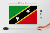 Holzschild Flagge St. Kitts und Nevis 30x20cm Saint Kitts
