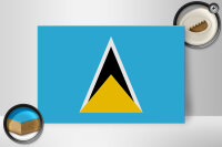 Holzschild Flagge Saint Lucias 30x20cm Flag of Saint Lucia