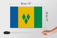 Holzschild Flagge Saint Vincent und Grenadinen 30x20cm