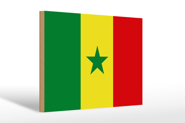 Holzschild Flagge Senegal 30x20cm Flag of Senegal