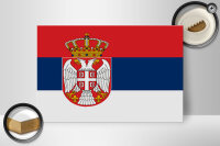 Holzschild Flagge Serbiens 30x20cm Flag of Serbia