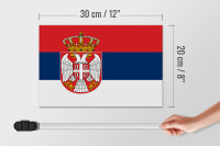 Holzschild Flagge Serbiens 30x20cm Flag of Serbia