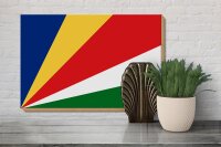 Holzschild Flagge Seychellen 30x20cm Flag of Seychelles