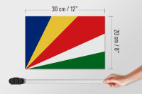 Holzschild Flagge Seychellen 30x20cm Flag of Seychelles