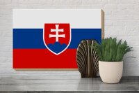 Holzschild Flagge Slowakei 30x20cm Flag of Slovakia