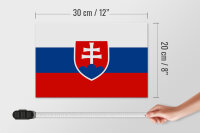 Holzschild Flagge Slowakei 30x20cm Flag of Slovakia