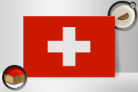 Holzschild Flagge Schweiz 30x20cm Flag of Switzerland