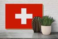 Holzschild Flagge Schweiz 30x20cm Flag of Switzerland