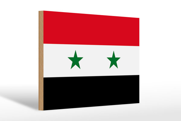 Holzschild Flagge Syriens 30x20cm Flag of Syria