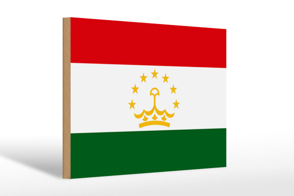Holzschild Flagge Tadschikistan 30x20cm Flag of Tajikistan