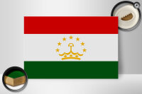 Holzschild Flagge Tadschikistan 30x20cm Flag of Tajikistan