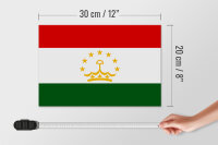 Holzschild Flagge Tadschikistan 30x20cm Flag of Tajikistan