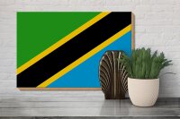 Holzschild Flagge Tansanias 30x20cm Flag of Tanzania